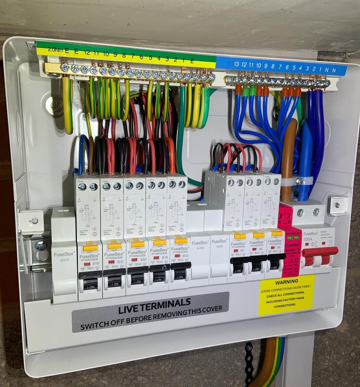Consumer unit installation with RCBO and surge protection by a MAMOSS Part P electrician